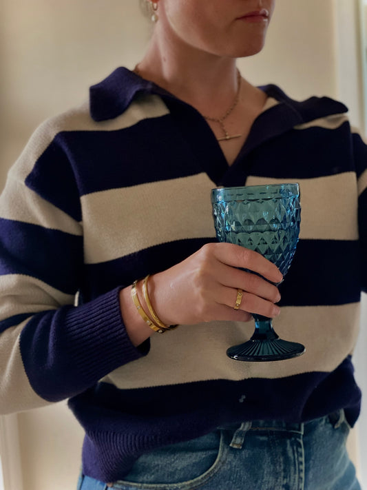 Indigo Wine Goblet- Set of 4